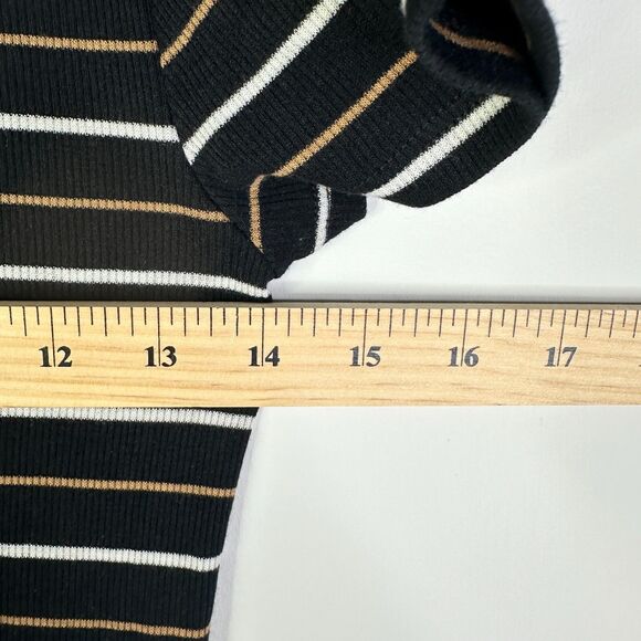 Aero Seriosly Soft Dress Women M Black Striped Skater Knit Bodycon Comfy NWOT - Picture 5 of 7